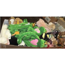 LARGE FLAT OF NEW STUFFED ANIMALS, SOME ARE