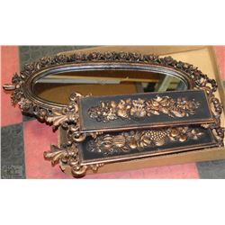 COPPERCRAFT MIRROR AND 2 WALL PLAQUES SET