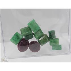 #5-NATURAL GREEN EMERALD /RUBY 102CT