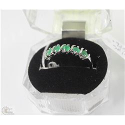 #49- EMERALD 925 SOLID SILVER RING