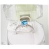 Image 1 : #56-BLUE TOPAZ 925 SOLID SILVER RING