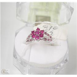 #41-NATURAL RED RUBY 925 SOLID SILVER RING