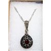 Image 1 : VINTAGE STYLE RED & WHITE CZ PENDANT ON CHAIN