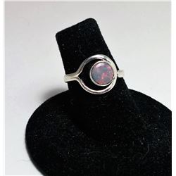 AUSTRALIAN OPAL & STERLING SILVER RING