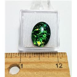 OVAL GREEN FIRE OPAL GEMSTONE