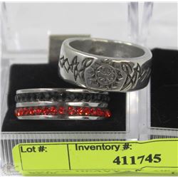 LOT OF HEAVY 2 MENS BAND RINGS SZ10