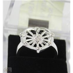 LOVE HEART SILVER PLATED WEDDING RING SZ9