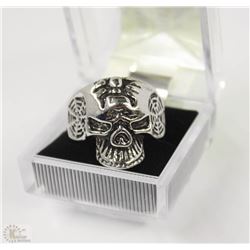 MEN'S HEAVY STAINLESS STEEL SKULL RING SZ10