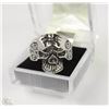 Image 1 : MEN'S HEAVY STAINLESS STEEL SKULL RING SZ10
