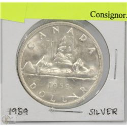 1959 SILVER CANADIAN DOLLAR