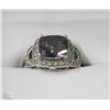Image 1 : .925 SILVER RING W/GEM STONE - SIZE 7