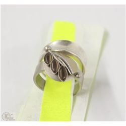 METALSMITHS STERLING SILVER RING STAMPED WITH A