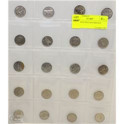 SHEET W/20 VINTAGE NICKELS FROM