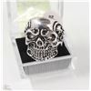 Image 1 : MEN'S HEAVY STAINLESS STEEL SKULL RING SZ10