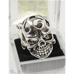 MEN'S HEAVY STAINLESS STEEL SKULL RING SZ10