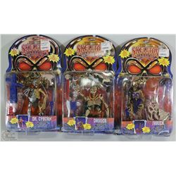 3 SKELETON WARRIOR ACTION FIGURES NEW IN PACKAGE