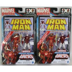 2 MARVEL IRON MAN ACTION FIGURES WITH COMIC BOOK