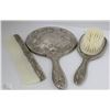 Image 1 : VINTAGE VANITY SET INCL MIRROR, BRUSH AND COMB