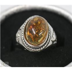OVAL AMBER FASHION RING