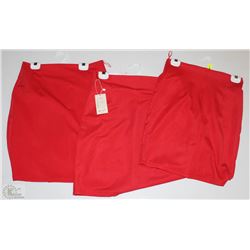LOT OF 3 RED SKIRTS SIZED: MEDIUM, XL, XXL