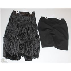 LOT OF 2 BLACK SKIRTS SIZED: MEDIUM, LARGE