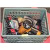 Image 1 : GREEN TOTE WITH ASSORTED POWER TOOLS & AIR