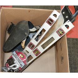 BOX OF ASSORTED TOOLS, AND WELDING LID