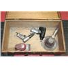 Image 1 : BROWN TOOL BOX WITH ASSORTED AIR TOOLS