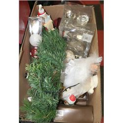 BOX OF CHRISTMAS DECORATIONS