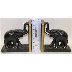 TWO ELEPHANT BOOK ENDS