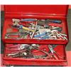 Image 1 : RED TOOL BOX WITH ASSORTED TOOLS