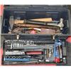 Image 1 : BLACK TOOL BOX WITH ASSORTED TOOLS
