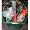 Image 1 : GREEN BUCKET WITH ASSORTED TOOLS