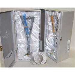 2 NEW WATERFORD CRYSTAL SNOWFLAKE SERIES FLUTES
