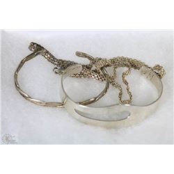 .925 SILVER NECKLACE & 2 STERLING SILVER BRACELETS