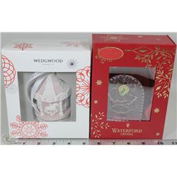 2 NEW CHRISTMAS ORNAMENTS - WEDGWOOD & WATERFORD