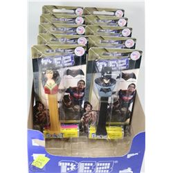 FLAT OF 10 ASSORTED COLLECTIBLE DC COMIC PEZ