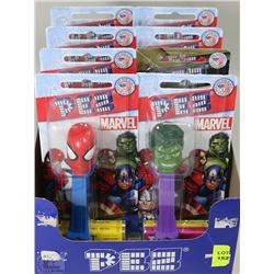 FLAT OF 8 ASSORTED COLLECTIBLE MARVEL AND DC  PEZ