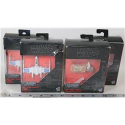 COLLECTION OF 4 STAR WARS FLYING SPACE FIGHTERS