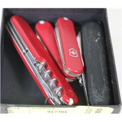 LOT OF 4 SWISS POCKET TOOLS/KNIVES