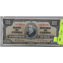 1937 CANADIAN $100.00 BILL