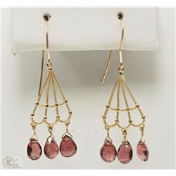 #2-14K YELLOW GOLD PINK TOURMALINE TEAR DROP