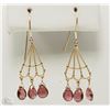 Image 1 : #2-14K YELLOW GOLD PINK TOURMALINE TEAR DROP
