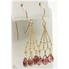 Image 2 : #2-14K YELLOW GOLD PINK TOURMALINE TEAR DROP