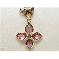 #4-14K YELLOW GOLD PINK SAPPHIRE & DIAMOND