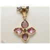 Image 1 : #4-14K YELLOW GOLD PINK SAPPHIRE & DIAMOND