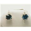 Image 1 : #5-14K YELLOW GOLD BLUE DIAMOND EARRINGS
