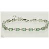 Image 1 : #8-STERLING SILVER EMERALD & CUBIC ZIRCONIA