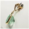 Image 2 : #11-14K YELLOW GOLD EMERALD & DIAMOND PENDANT