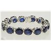 Image 1 : #16-STERLING SILVER ENHANCED SAPPHIRE BRACELET